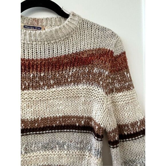 Vintage Mariea Kim Pullover Striped Knitted Sweater Cream Women’s Size Small - Picture 5 of 5